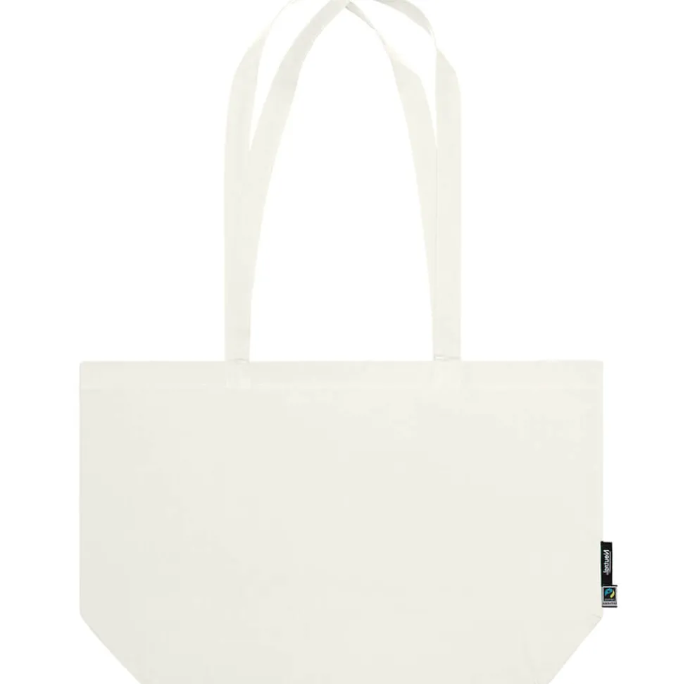 Breite Bio Stofftasche mit langen Henkeln Fairtrade