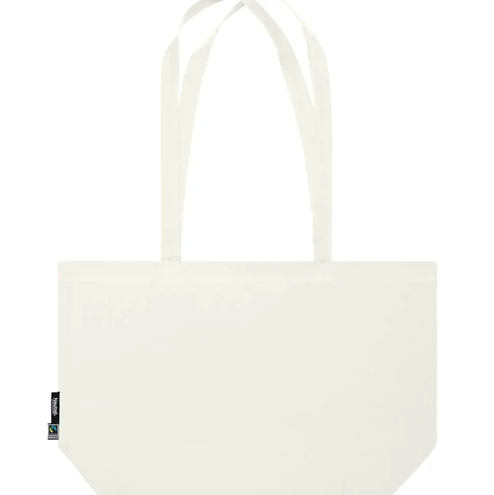 Breite Bio Stofftasche mit langen Henkeln Fairtrade