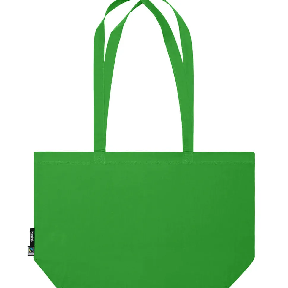 Breite Bio Stofftasche mit langen Henkeln Fairtrade