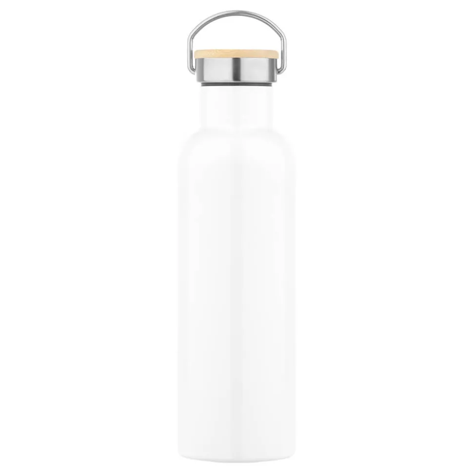 Edelstahl-Thermoflasche mit Bambusdeckel 750 ml (Sublimation)