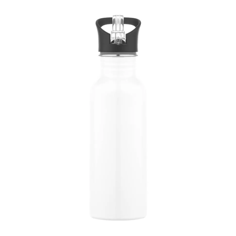 Edelstahl-Trinkflasche mit integriertem Trinkhalm 600 ml (Sublimation)