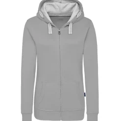 Frauen Kontrast Kapuzen-Sweatjacke - Fair4All