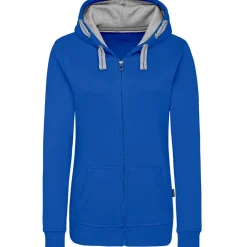 Frauen Kontrast Kapuzen-Sweatjacke - Fair4All