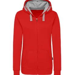 Frauen Kontrast Kapuzen-Sweatjacke - Fair4All