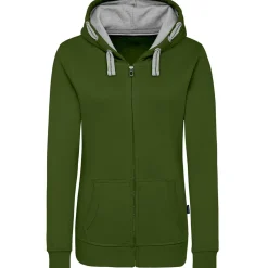 Frauen Kontrast Kapuzen-Sweatjacke - Fair4All