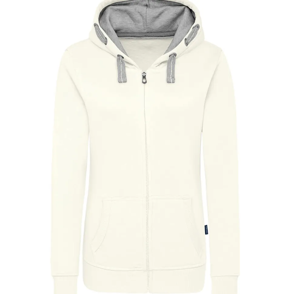 Frauen Kontrast Kapuzen-Sweatjacke - Fair4All