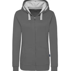 Frauen Kontrast Kapuzen-Sweatjacke - Fair4All
