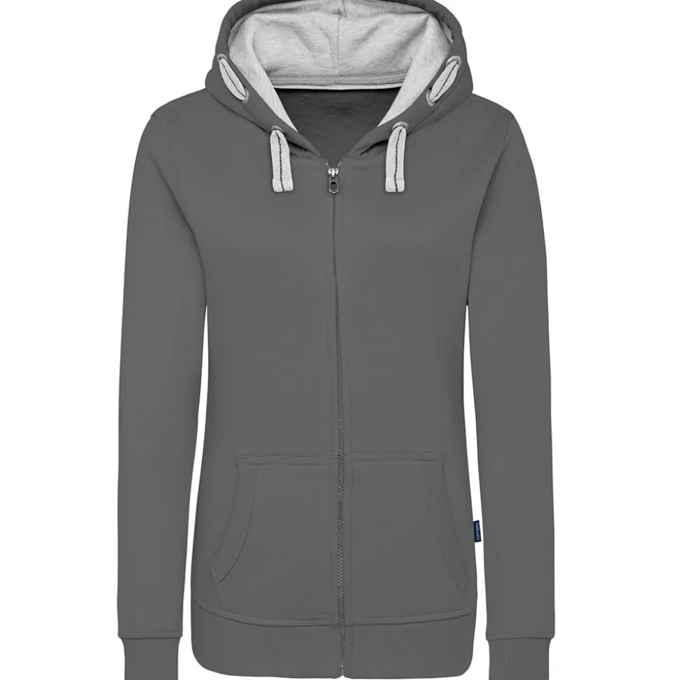 Frauen Kontrast Kapuzen-Sweatjacke - Fair4All