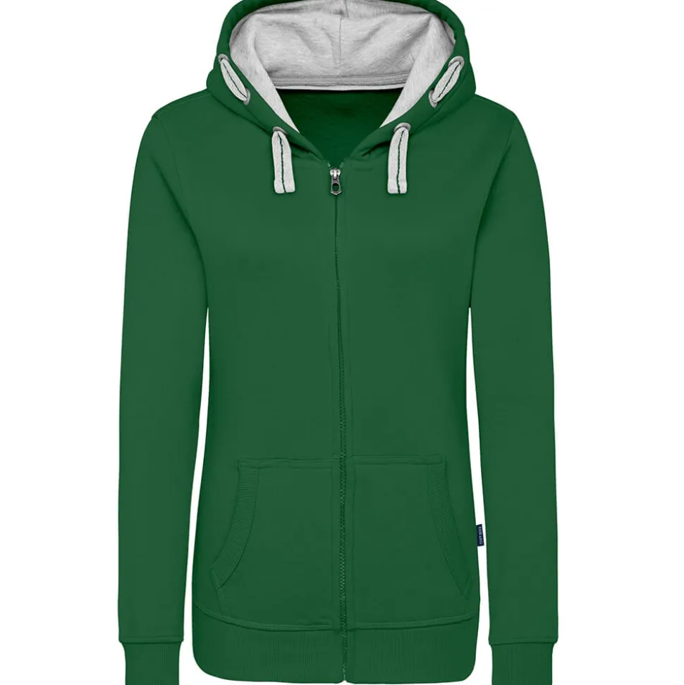 Frauen Kontrast Kapuzen-Sweatjacke - Fair4All