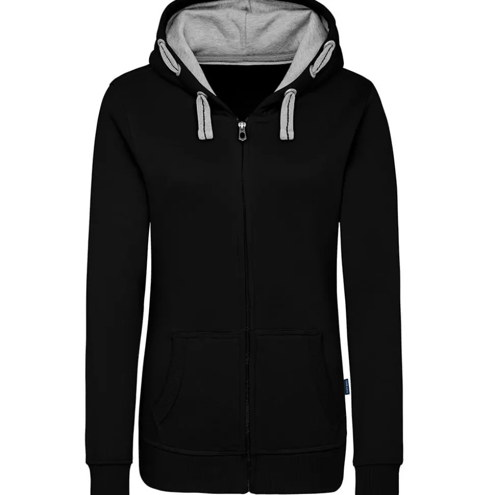 Frauen Kontrast Kapuzen-Sweatjacke - Fair4All