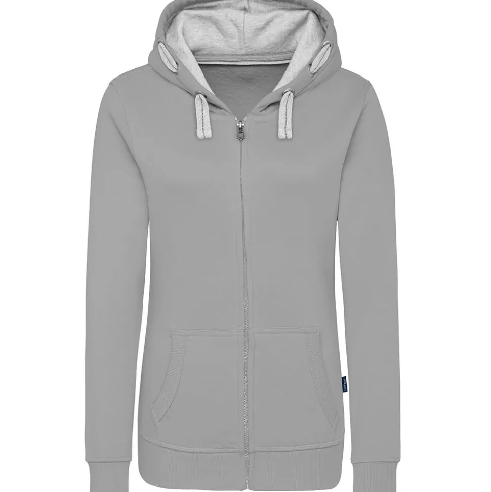 Frauen Kontrast Kapuzen-Sweatjacke in Übergröße - Fair4All