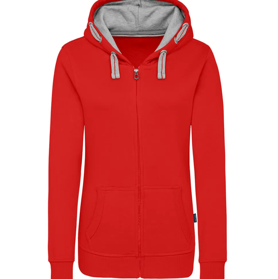 Frauen Kontrast Kapuzen-Sweatjacke in Übergröße - Fair4All