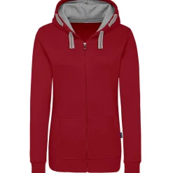 Frauen Kontrast Kapuzen-Sweatjacke in Übergröße - Fair4All