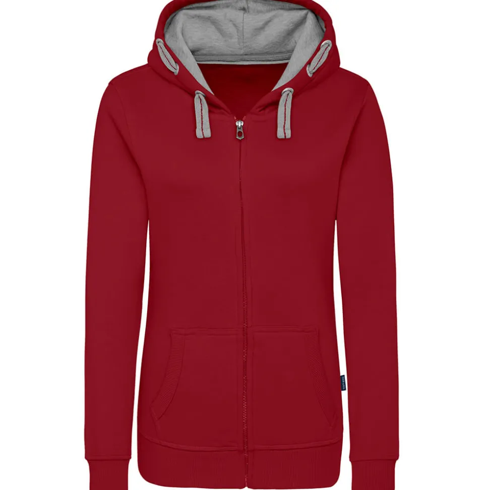 Frauen Kontrast Kapuzen-Sweatjacke in Übergröße - Fair4All