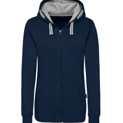 Frauen Kontrast Kapuzen-Sweatjacke in Übergröße - Fair4All