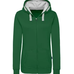 Frauen Kontrast Kapuzen-Sweatjacke in Übergröße - Fair4All