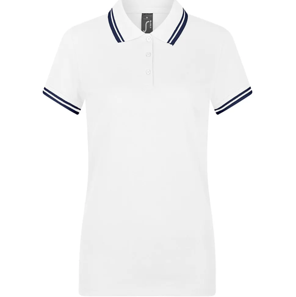 Frauen Kontrast Poloshirt Pasadena