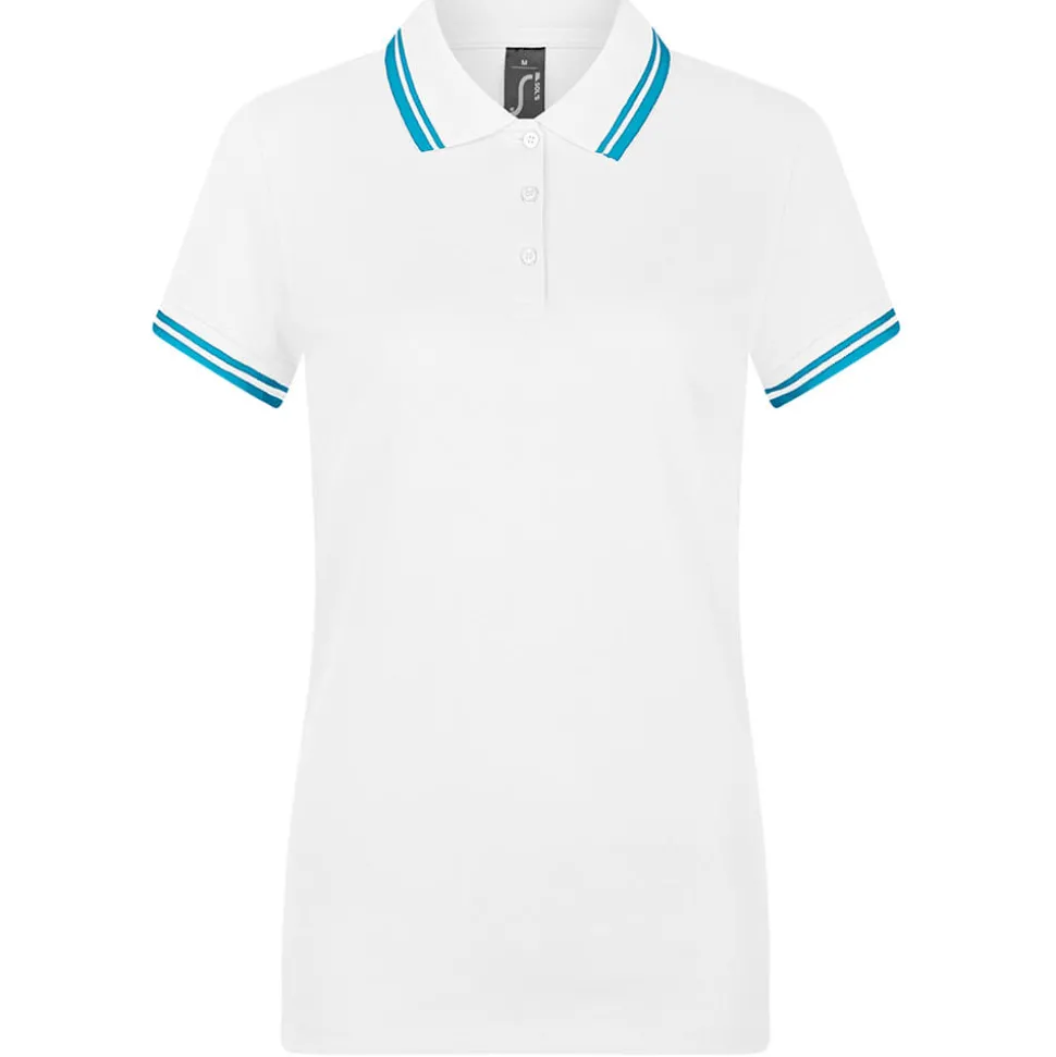 Frauen Kontrast Poloshirt Pasadena