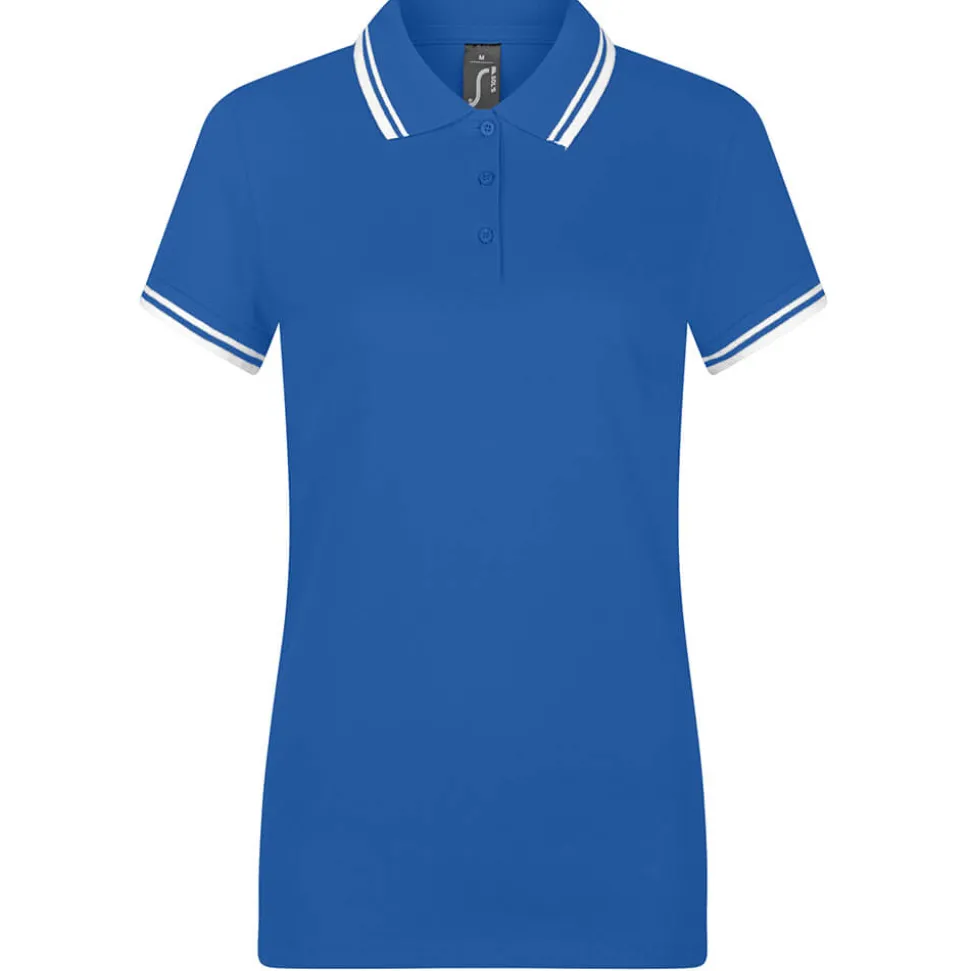 Frauen Kontrast Poloshirt Pasadena