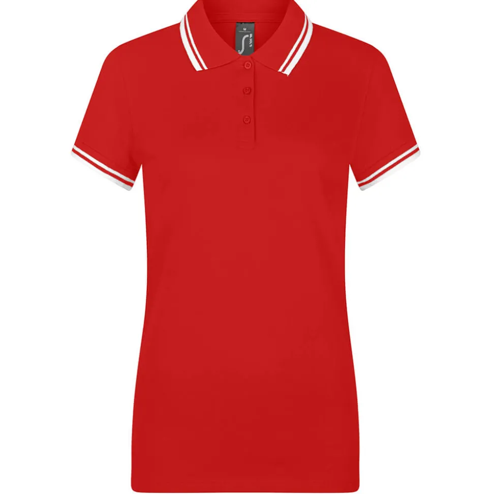 Frauen Kontrast Poloshirt Pasadena