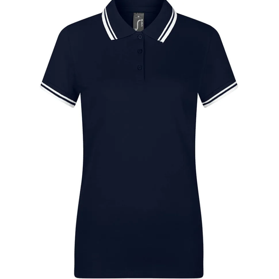 Frauen Kontrast Poloshirt Pasadena