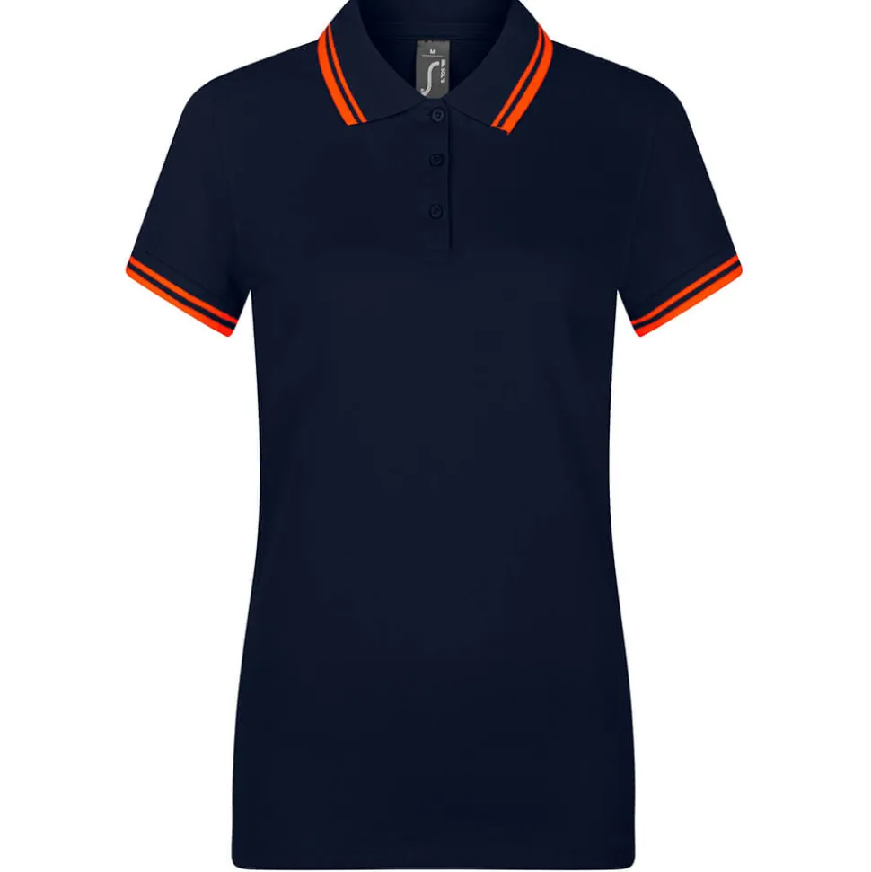 Frauen Kontrast Poloshirt Pasadena