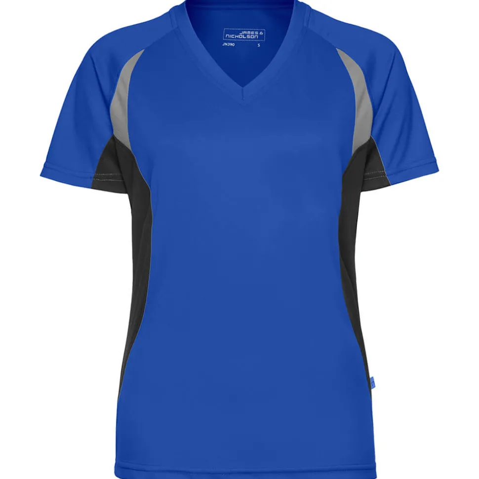 Frauen Kontrast V-Ausschnitt TOPCOOL® Laufshirt