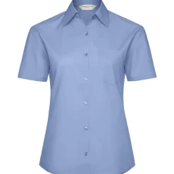 Frauen Kurzarm Popeline-Bluse