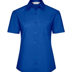 Frauen Kurzarm Popeline-Bluse