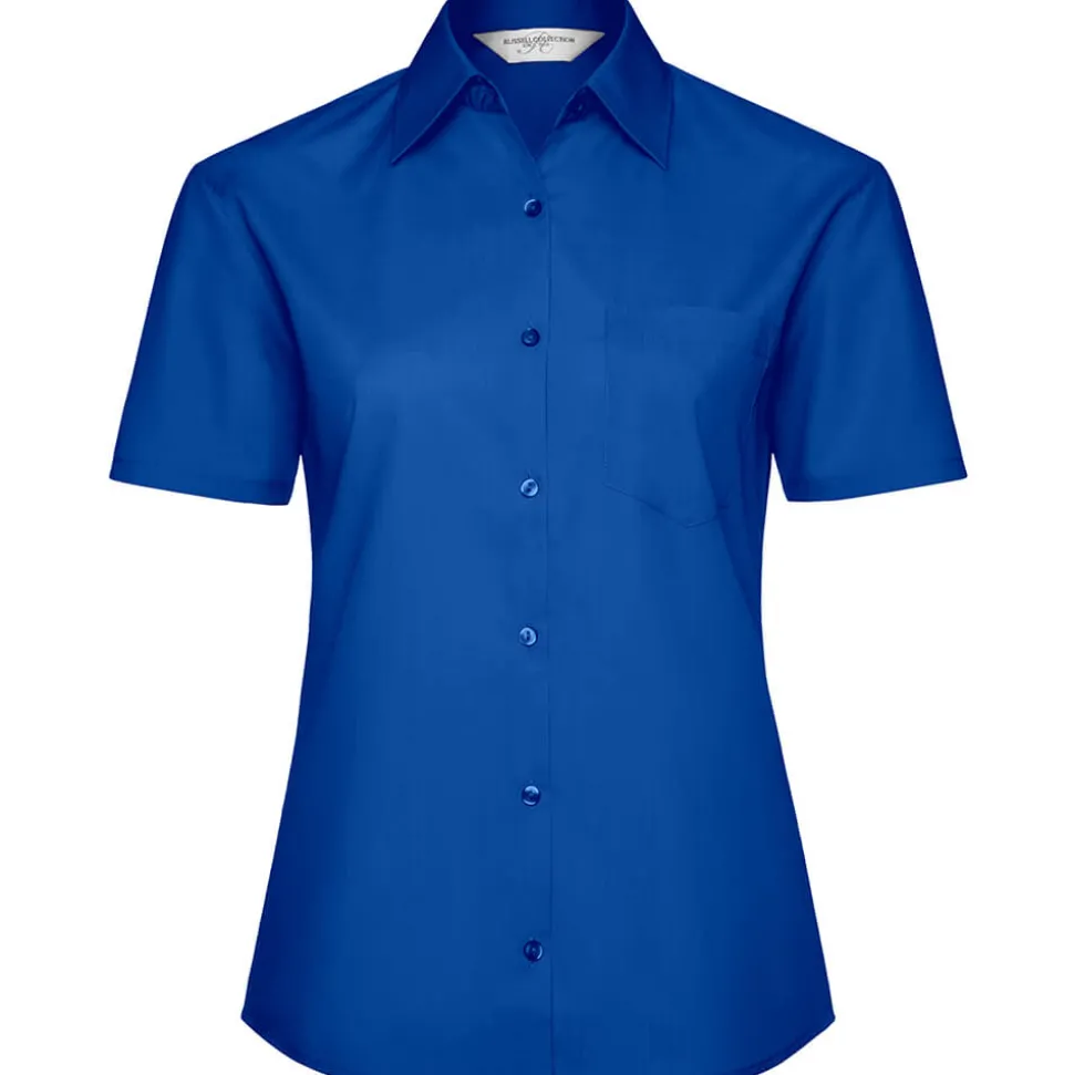 Frauen Kurzarm Popeline-Bluse