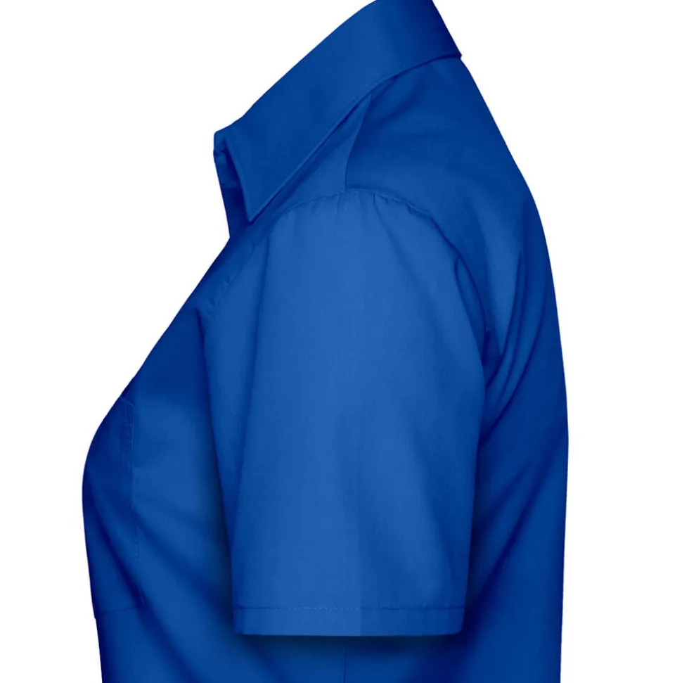 Frauen Kurzarm Popeline-Bluse
