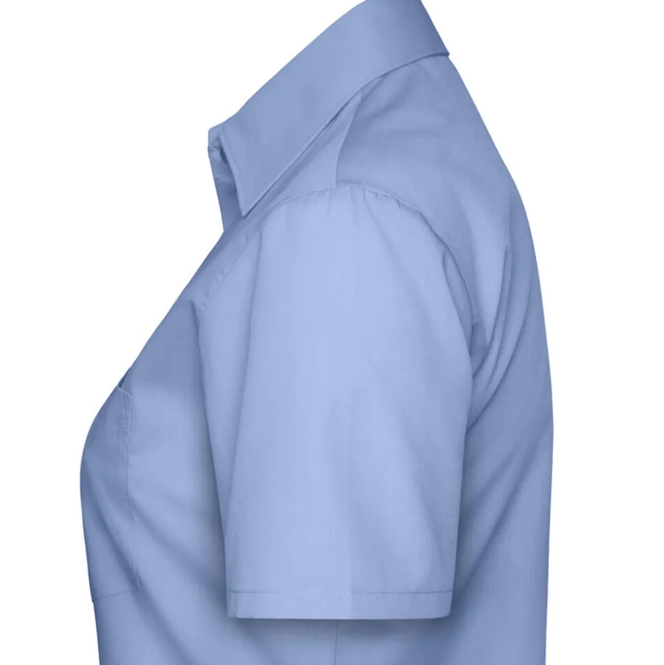 Frauen Kurzarm Popeline-Bluse in Übergröße