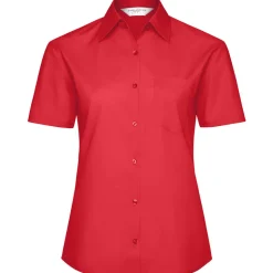 Frauen Kurzarm Popeline-Bluse in Übergröße