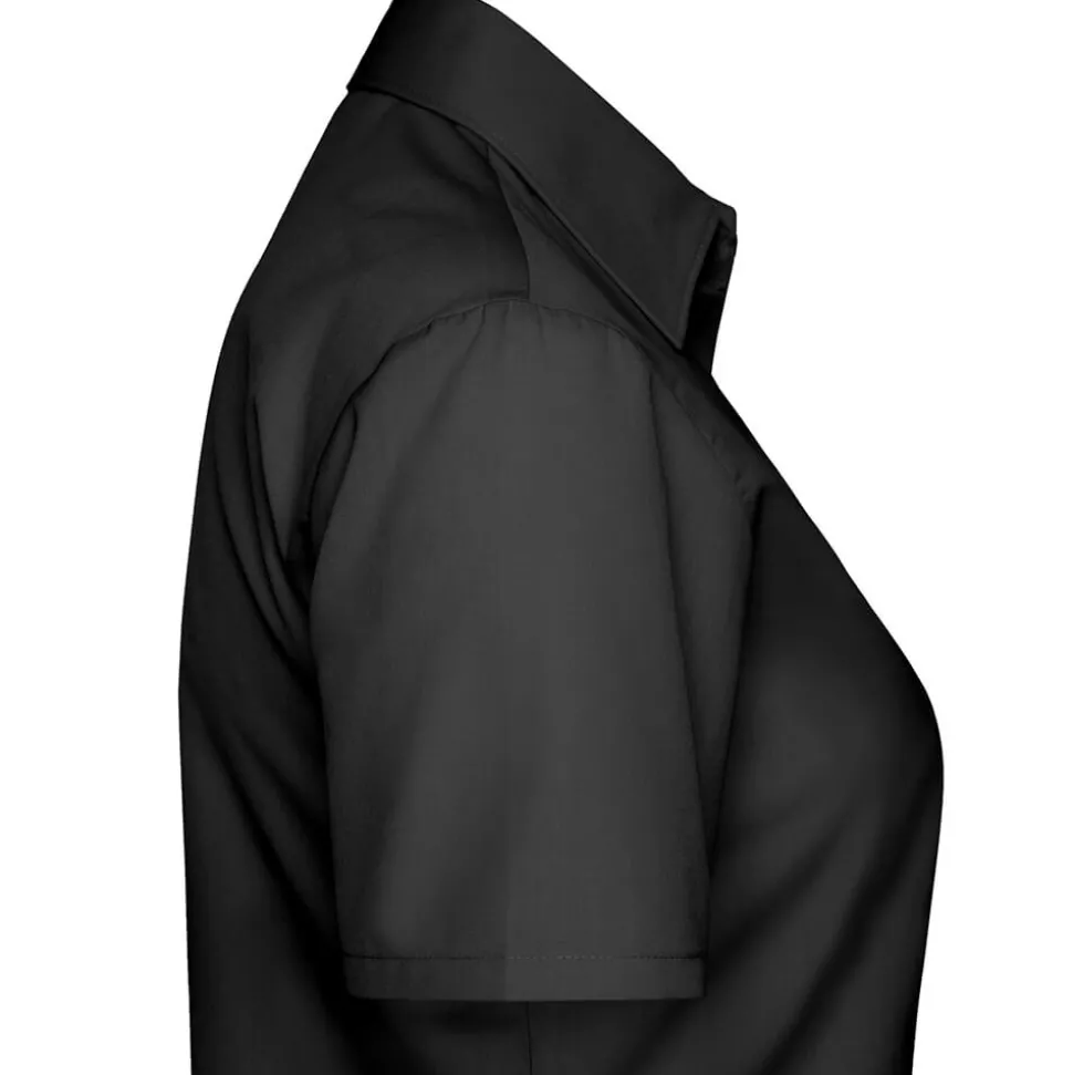 Frauen Kurzarm Popeline-Bluse in Übergröße