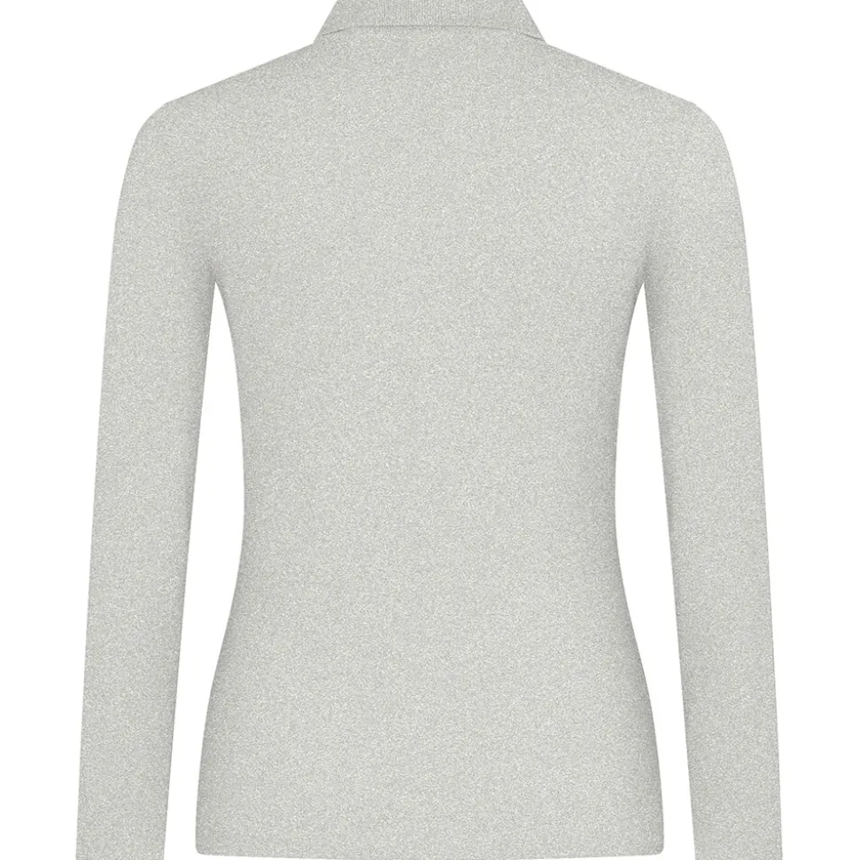 Frauen Langarm Fein-Piqué Poloshirt 180