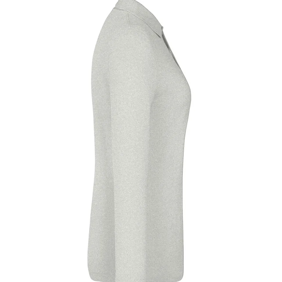 Frauen Langarm Fein-Piqué Poloshirt 180