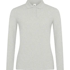 Frauen Langarm Fein-Piqué Poloshirt 180