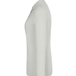 Frauen Langarm Fein-Piqué Poloshirt 180