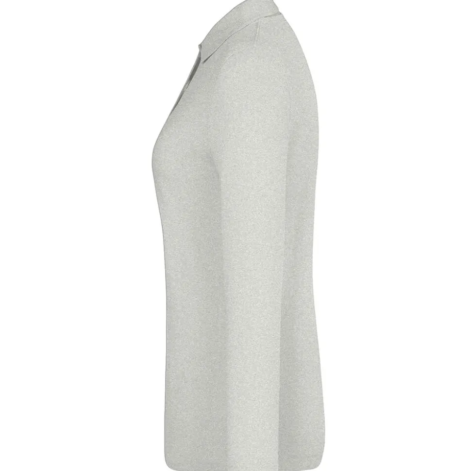 Frauen Langarm Fein-Piqué Poloshirt 180