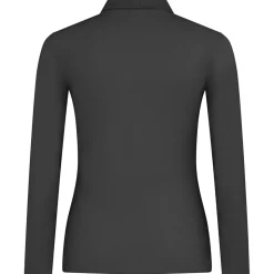 Frauen Langarm Fein-Piqué Poloshirt 180