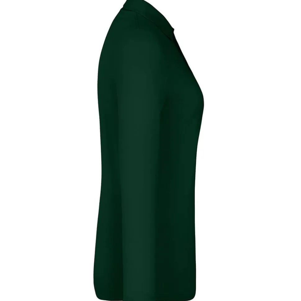 Frauen Langarm Fein-Piqué Poloshirt 180