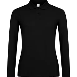 Frauen Langarm Fein-Piqué Poloshirt 180