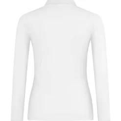 Frauen Langarm Fein-Piqué Poloshirt 210