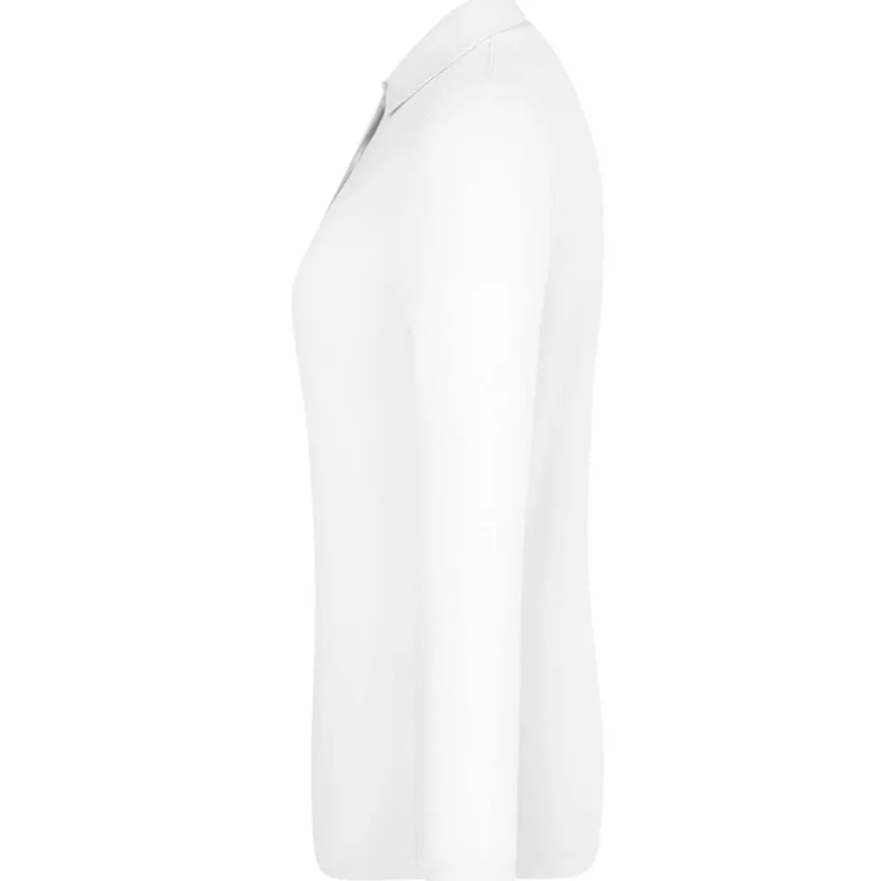 Frauen Langarm Fein-Piqué Poloshirt 210