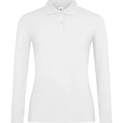 Frauen Langarm Fein-Piqué Poloshirt 210