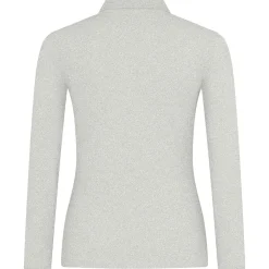 Frauen Langarm Fein-Piqué Poloshirt 210