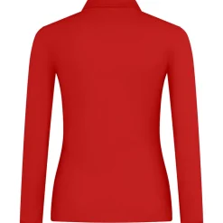 Frauen Langarm Fein-Piqué Poloshirt 210