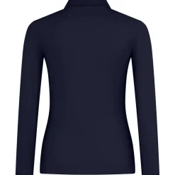 Frauen Langarm Fein-Piqué Poloshirt 210