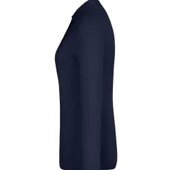 Frauen Langarm Fein-Piqué Poloshirt 180