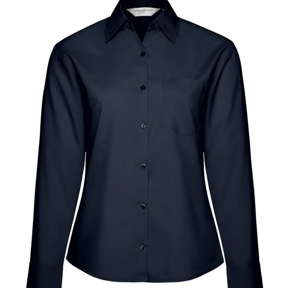 Frauen Langarm Popeline-Bluse